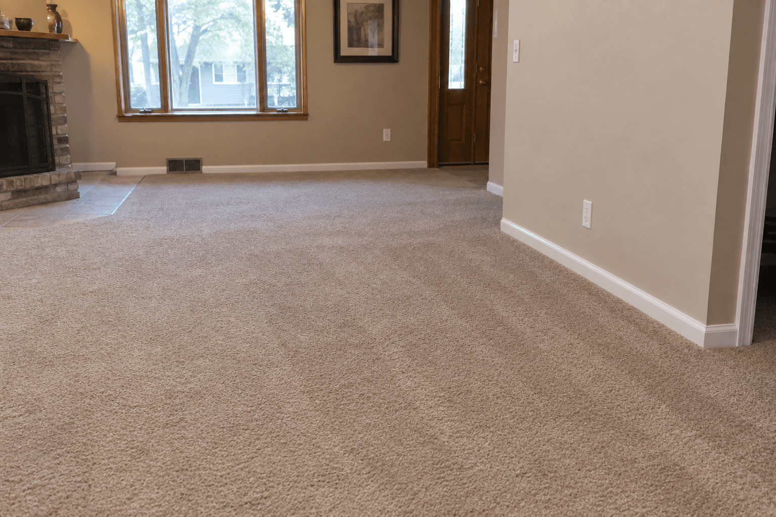 Dry restored carpet and repaired wall