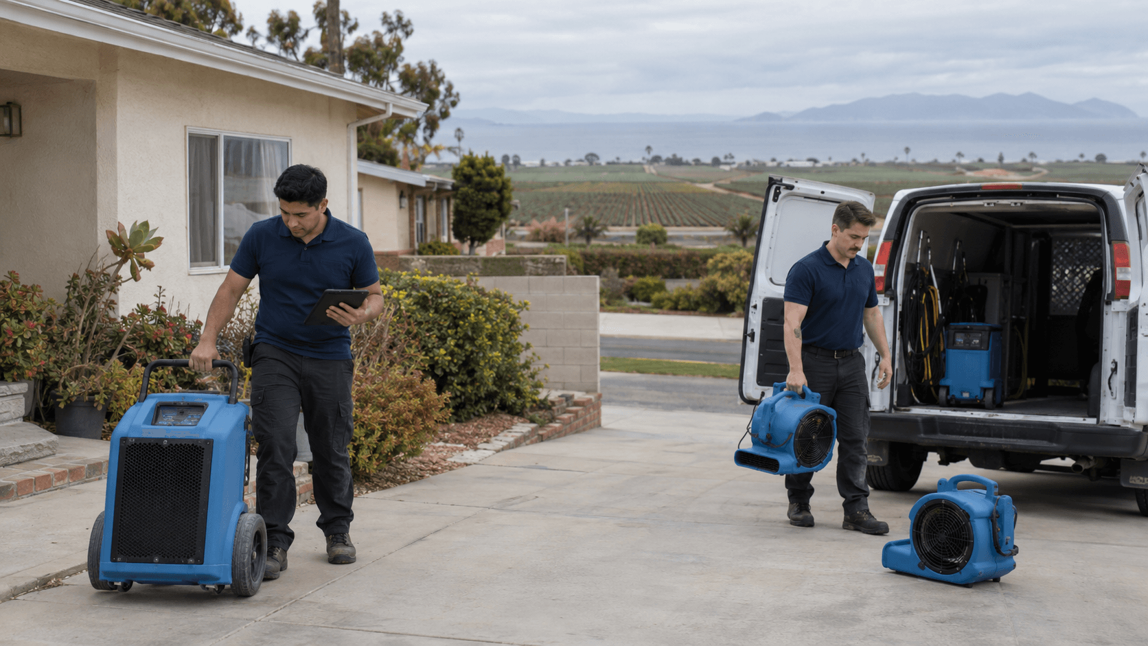 RestoreIQ crew arriving at a property in Oxnard