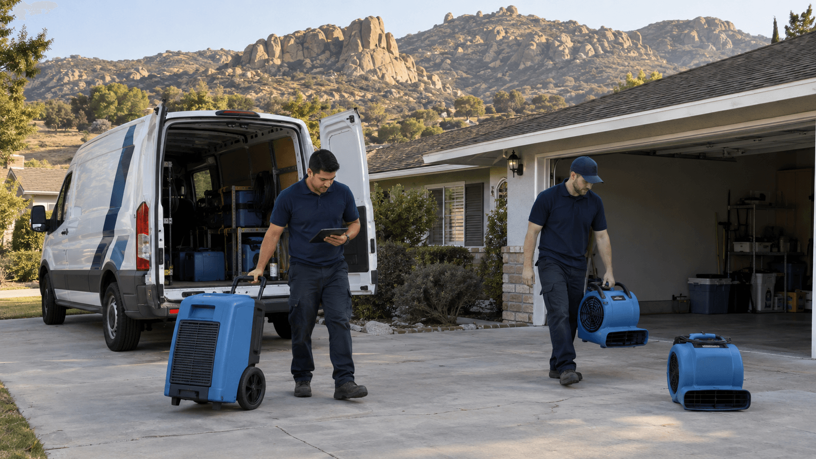 RestoreIQ crew arriving at a property in Simi Valley