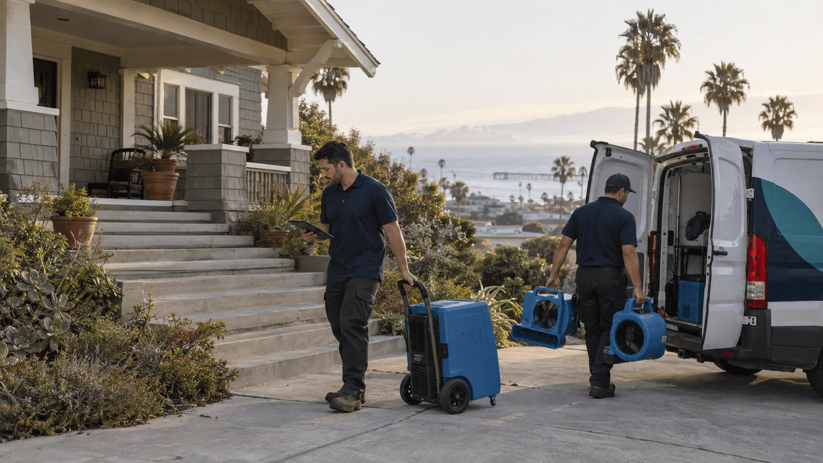 RestoreIQ crew arriving at a property in Ventura